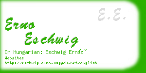 erno eschwig business card